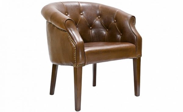 Кресло кожаное коричневое