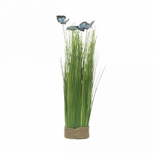 Стебли травы с голубыми бабочками