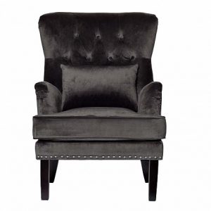 Кресло велюровое серое (с подушкой)