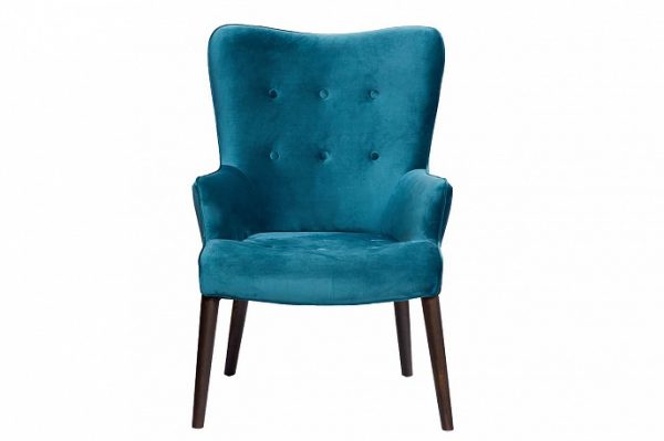 Кресло велюровое сине-зеленое