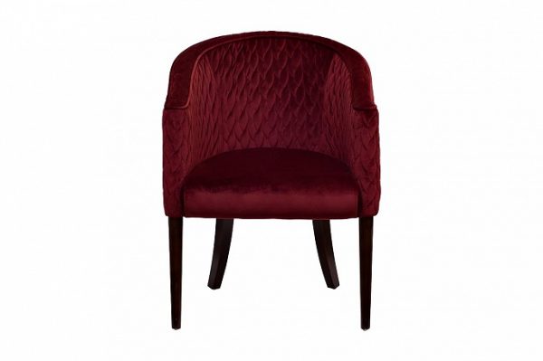 Кресло красное стеганное велюровое