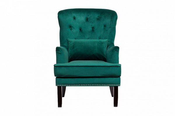 Кресло бархатное зеленое (с подушкой)